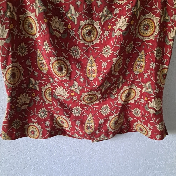 Charter Club red floral print blouse - Picture 3 of 6
